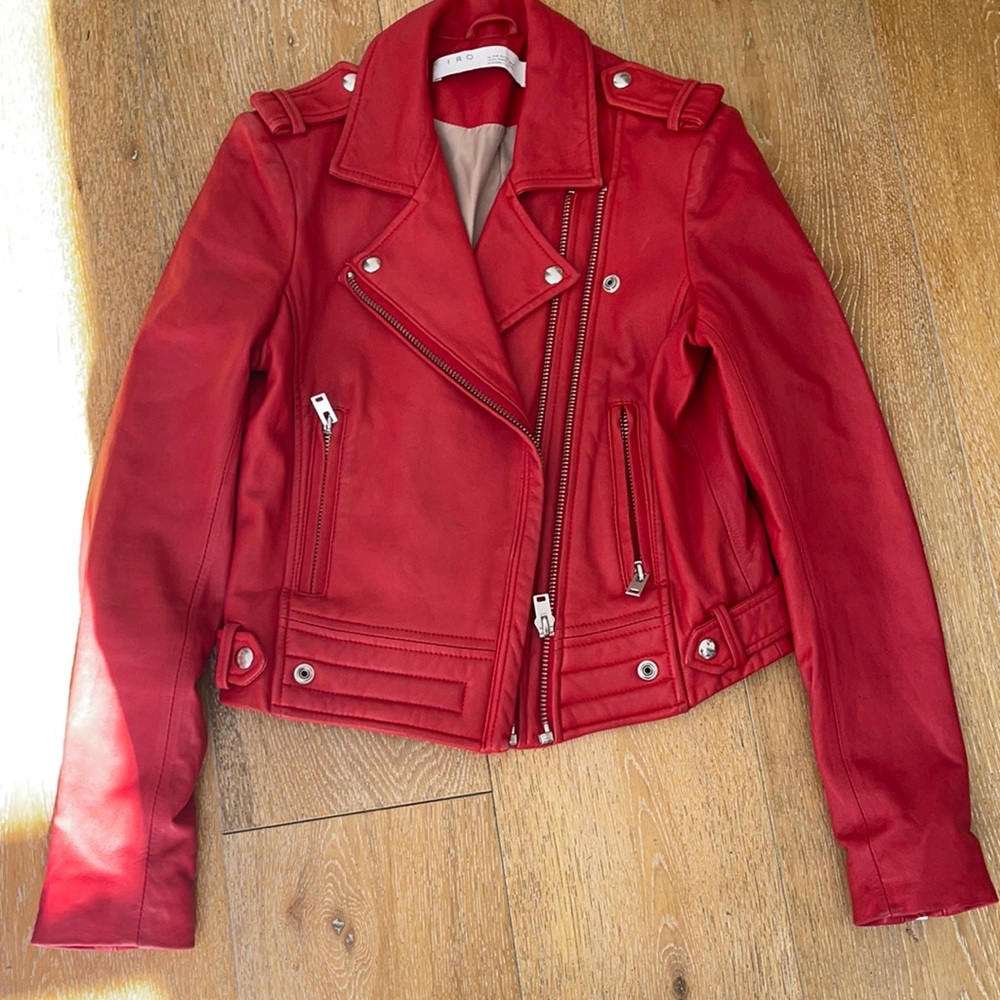 Red leather jacket